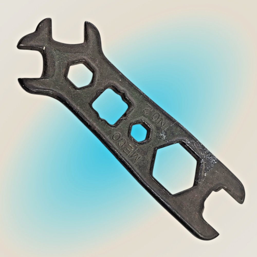 Vintage Meco No.2 Welding Tank Cylinder Wrench Combination Tool 6" Long